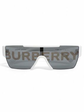 Burberry White Logo Shield Sunglasses with Brown Case